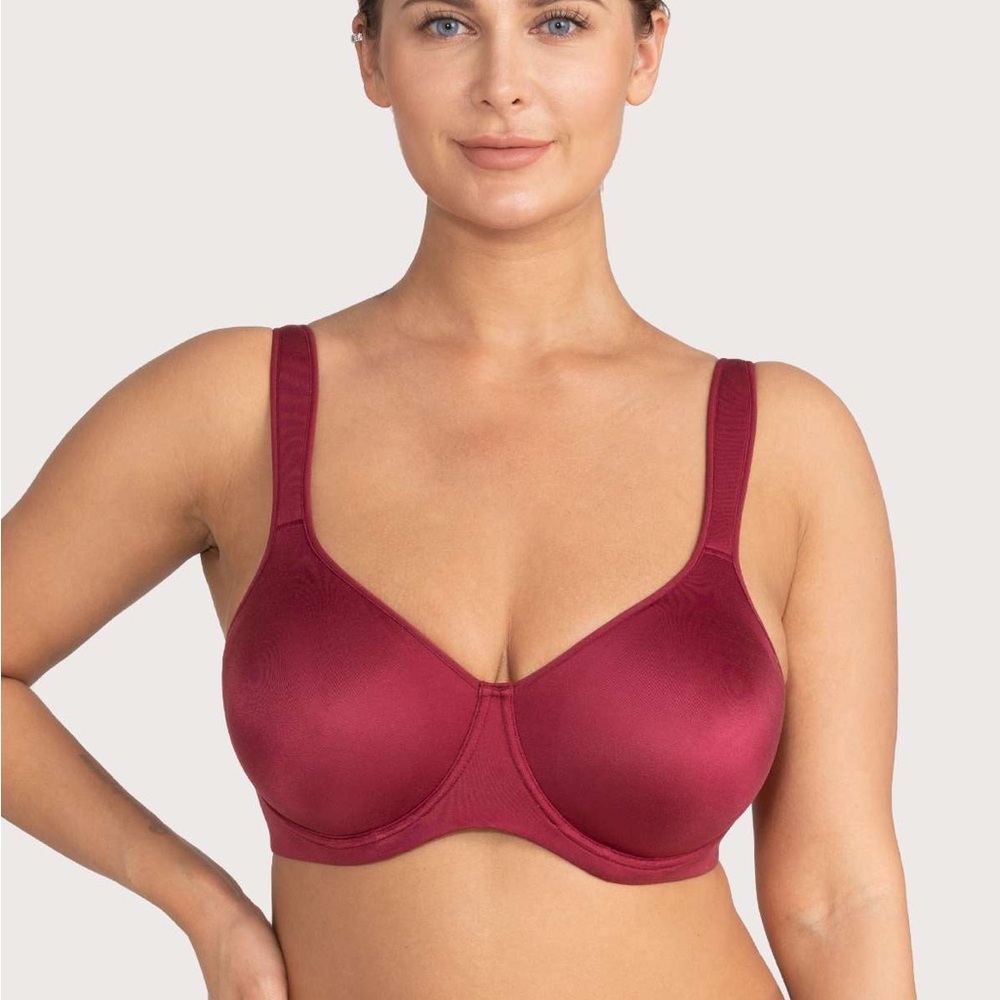 HSIA Edith full coverage minimizer bra burgundy NWT 36C